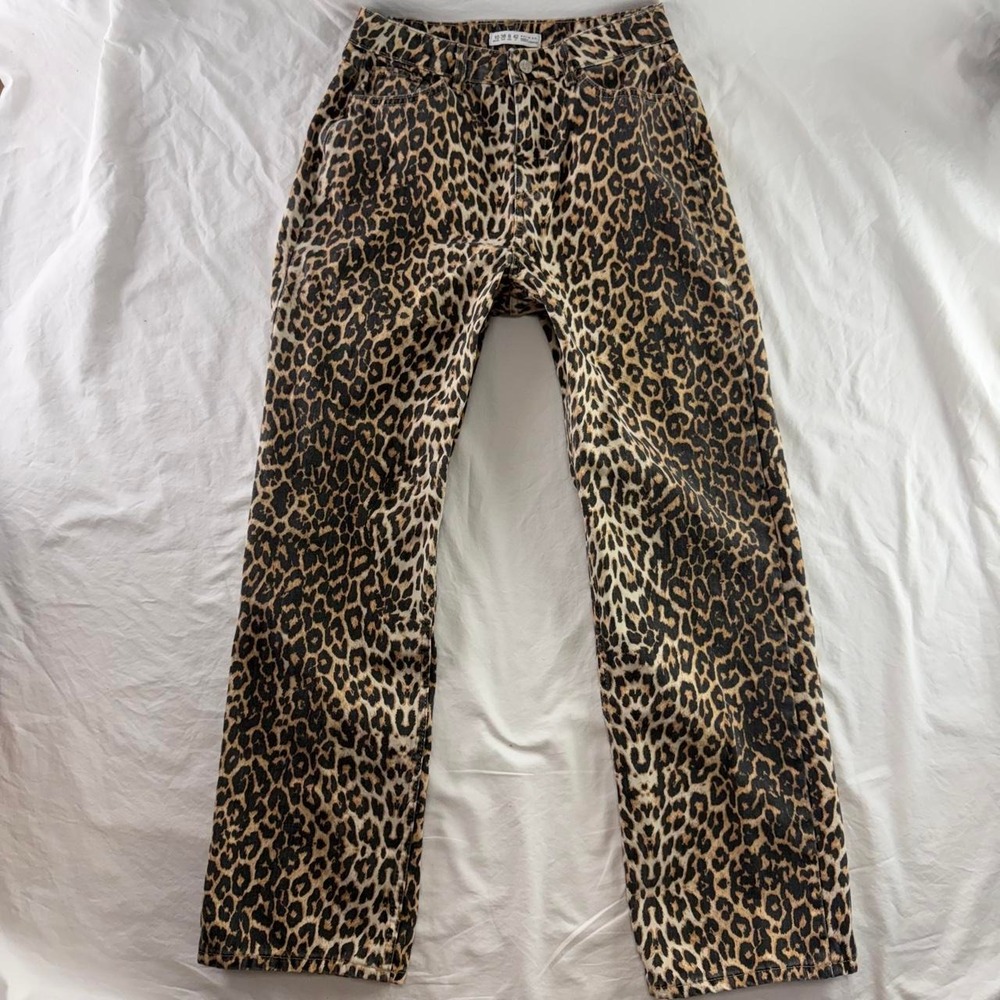 Denim Co. Leopard Print High Waisted Denim Pants Womens 6 Maximalist Mob WIfe